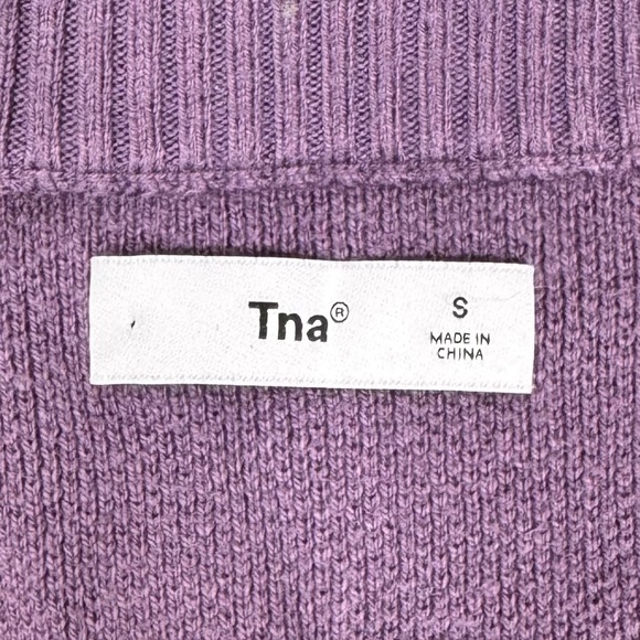 TNA (Aritzia) | Full-zip Cotton Knit Sweater | S | Purple | Athleisure | Casual - Picture 3 of 15